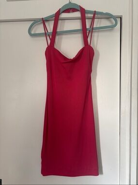 NBD Fuchsia Mini Dress with Cowl Neck